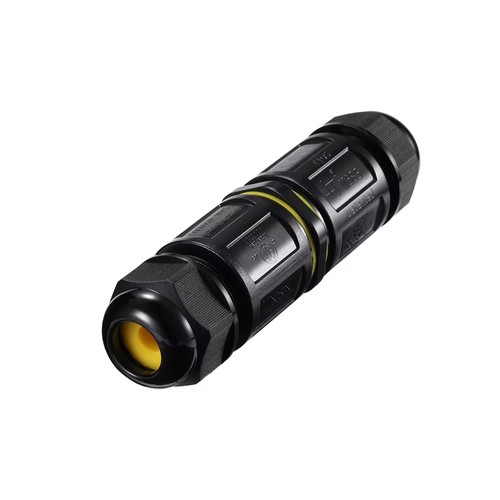 Schwarze runde Abzweigdose, 5-polig - IP68 wasserdicht, für Kabelverbindungen, Ø4-14mm Kabel