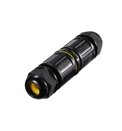 Schwarze runde Abzweigdose, 5-polig - IP68 wasserdicht, für Kabelverbindungen, Ø4-14mm Kabel