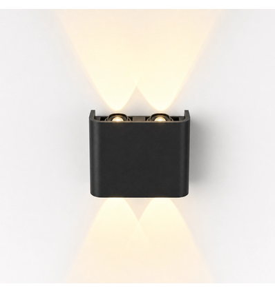 4W Luna Up/Down Wandleuchte - IP54 Außen, CCT, 3 Lichtfarben, Schwarz, inkl. Leuchtmittel
