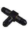 Schwarze T-Abzweigdose, 3-polig - IP68 wasserdicht, für Kabelverbindungen, Ø4-8mm Kabel