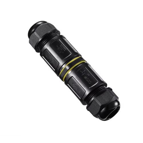 Schwarze runde Abzweigdose, 3-polig - IP68 wasserdicht, Kabelverbinder, Ø4-8mm Kabel