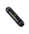 Schwarze runde Abzweigdose, 3-polig - IP68 wasserdicht, Kabelverbinder, Ø4-8mm Kabel