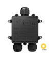 Schwarze Abzweigdose zur Weiterleitung, 3-polig - IP68 wasserdicht, für Kabelverbindungen, Ø4-8mm Kabel