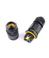 Schwarze runde Abzweigdose, 3-polig - IP68 wasserdicht, für Kabelverbindung, Ø6-11mm Kabel