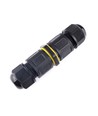 Schwarze runde Abzweigdose, 3-polig - IP68 wasserdicht, für Kabelverbindung, Ø6-11mm Kabel