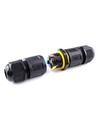 Schwarze runde Abzweigdose, 3-polig - IP68 wasserdicht, für Kabelverbindung, Ø6-11mm Kabel