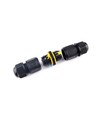 Schwarze runde Abzweigdose, 3-polig - IP68 wasserdicht, für Kabelverbindung, Ø6-11mm Kabel