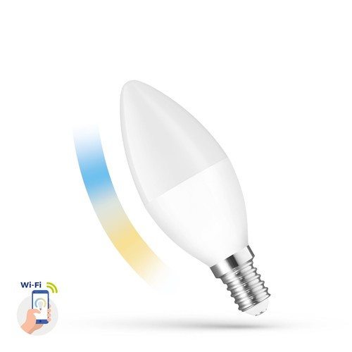 E14 5W Smart Home LED-Lampe - C38, Tuya/Smart Life, funktioniert mit Google Home, Alexa und Smartphones