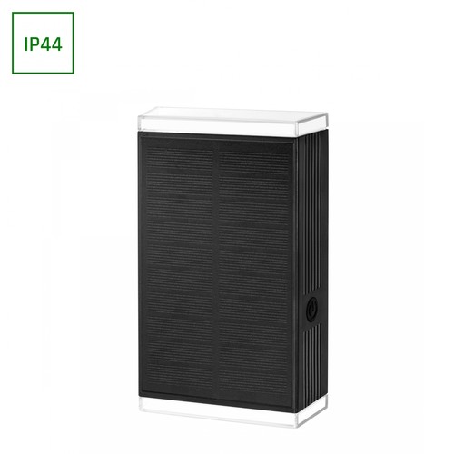 Lumina Dublo Solar-Wandleuchte, 3000K, 1800mAh, 16x10cm, schwarzer Rand, inkl. Leuchtmittel