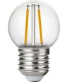 E27 1,5W LED Tropfenlampe - G45, Filament, bruchsicher, Klarplast, 2700K