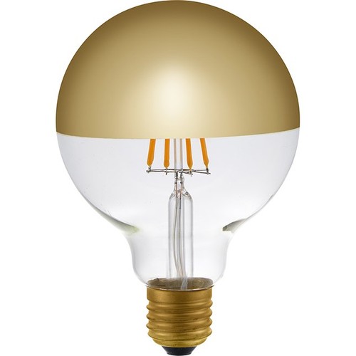 E27 4W dimmbare LED-Tropfenlampe - G95, Kopfspiegel Gold, 350lm, 2500K, Filament Globe