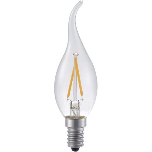 E14 1,5W dimmbare LED-Windstoßkerze - C35, 140lm, 2500K, Klarglas, Filament