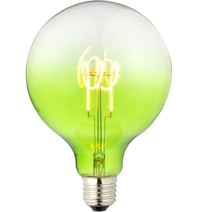 E27 4W dimmbare LED-Filament-Lampe - G125, Flex Globe, Grün, 140lm