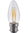 B22d 4W LED-Tropfenlampe dimmbar - C35, Filament, Klarglas, 2500K