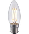 B22d 4W LED-Tropfenlampe dimmbar - C35, Filament, Klarglas, 2500K