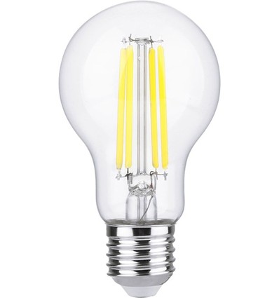 E27 3,8W dimmbare LED-Filamentlampe - A60, 806lm, Klasse A, Klarglas, 2700K