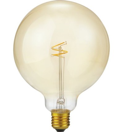 E27 4,2W Slim Flex Filament G125 - 470lm, dimmbar, 2200K, Goldglas