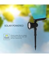 1,54W Solar-Gartenspot mit Erdspieß - 5,5V, IP54, 3000K, 2200mAh Akku