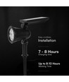 1,54W Solar-Gartenspot mit Erdspieß - 5,5V, IP54, 3000K, 2200mAh Akku