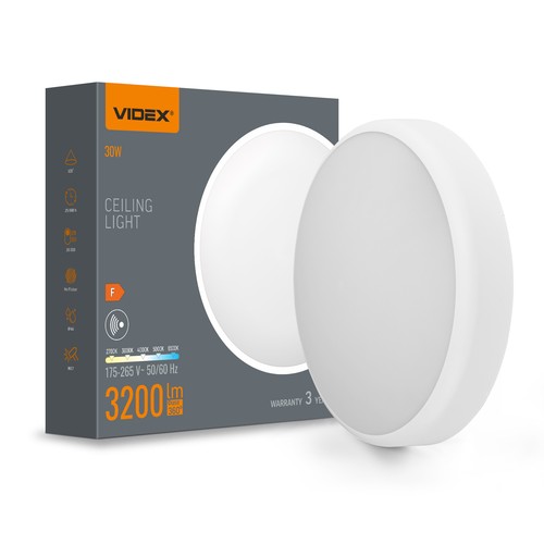 30W LED-Deckenleuchte mit Sensor - 5CCT, weißer Rand, integrierter Bewegungsmelder