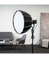 Softbox mit Raster, Ø65cm - Für 200W/300W Fluter, schwarz