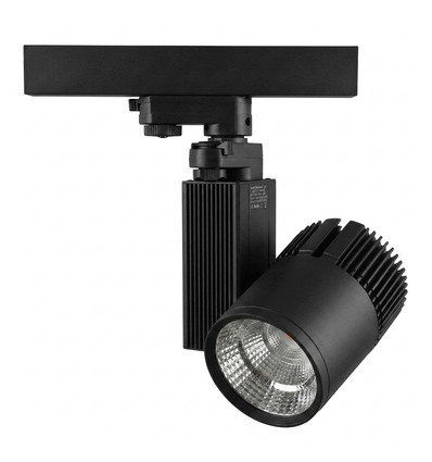 Outlet: 35W LED Schienenstrahler - 3-Phasen, schwarz, für Fleisch (Pink+3000K)
