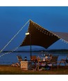 Campinglampe m. 10m Lichterkette - wiederaufladbar, IP64, weiß