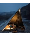 Campinglampe m. 10m Lichterkette - wiederaufladbar, IP64, weiß