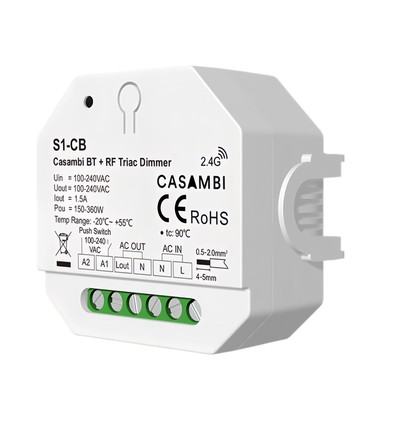 LEDlife rWave Einbaudimmer - Casambi, RF, Push-Dim, LED-Dimmer, für Unterputz