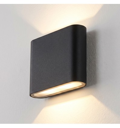 8W DuoLume Wandleuchte - Quadrat, IP65, schwarz, Up/Down, Innen/Außen, inkl. Leuchtmittel