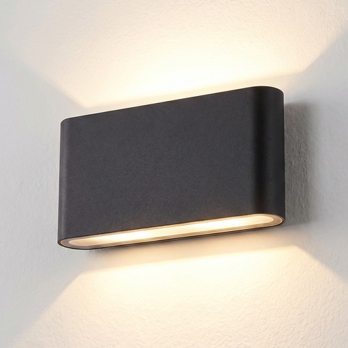 12W DuoLume Wandleuchte - Rechteck, IP65, schwarz, Up/Down, Innen/Außen, inkl. Leuchtmittel