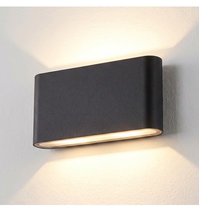 12W DuoLume Wandleuchte - Rechteck, IP65, schwarz, Up/Down, Innen/Außen, inkl. Leuchtmittel