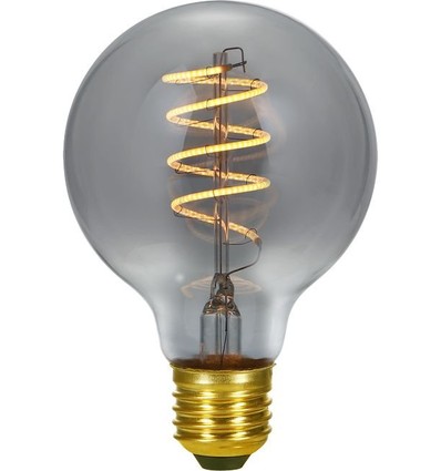 E27 4W dimmbare LED-Filament-Lampe - G80, Flex Globe, 2200K, Rauchglas