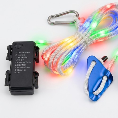 5m weißes Seil mit RGB Licht - Mit Karabiner, max. 80kg Belastung