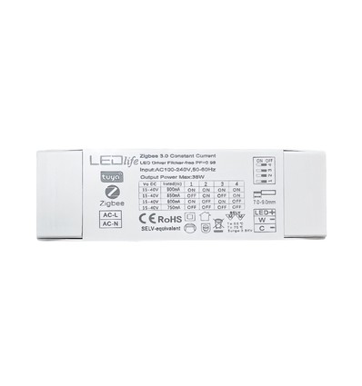 36W / 750-900mA CCT-Treiber für LED-Panel - 15-40V, Zigbee, Hue-kompatibel, CCT-einstellbar