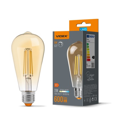 E27 6W dimmbare LED-Filamentlampe - ST64, extra warmweiß, Bronzeglas