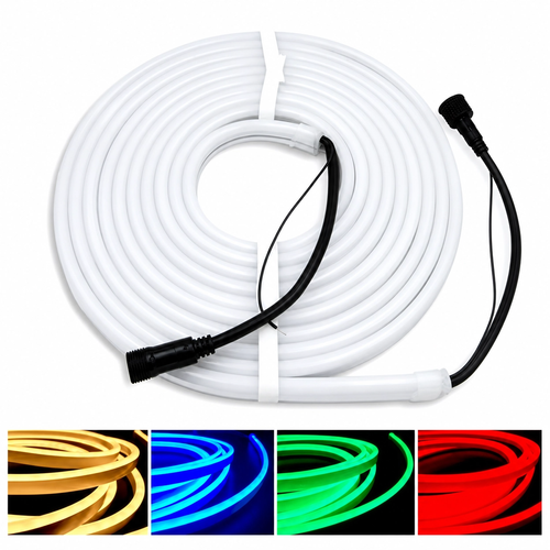 10m RGB+WW Neon Flex LED-Streifen - 24V, 16W/m, IP65, 3000K Warmweiß
