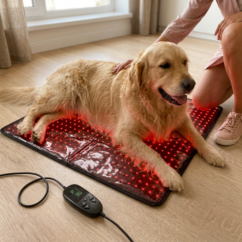 Lichttherapiematte für Hunde & Katzen - Rot & Nahinfrarot, 60x60 cm, 60W