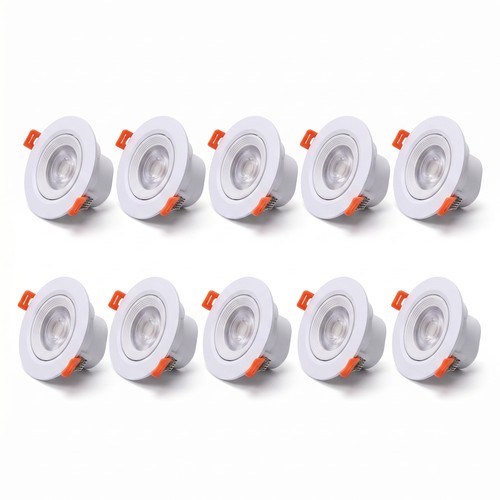 10er Pack 7W Ø8,8cm LED Einbaustrahler - Loch: Ø6,8 cm, CCT - 3 Lichtfarben