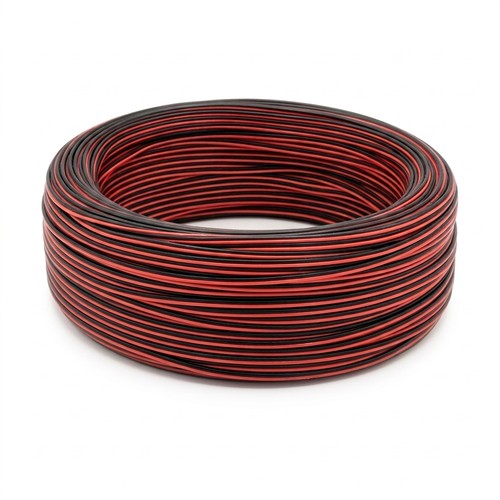100m Kabel rot/schwarz - 2x0,35mm², 12V-24V, für LED-Streifen