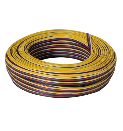 100m RGBCCT Kabel - 6x0,35mm², 12V-24V, für LED-Streifen