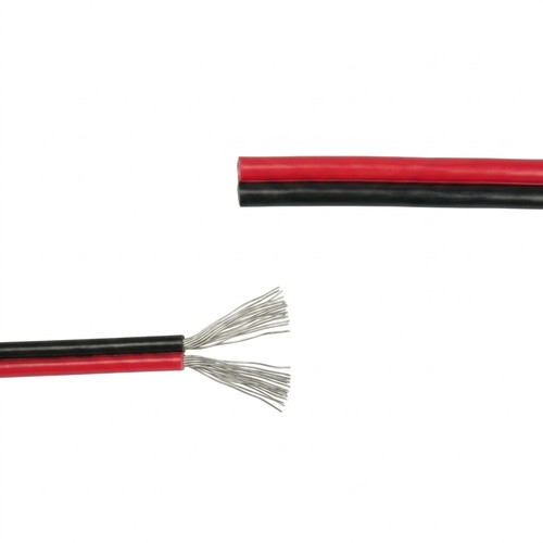 20m Kabel rot/schwarz - 2x0,35mm², 12V-24V, für LED-Streifen