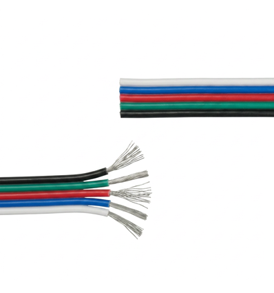 10m RGBW Kabel - 5x0,35mm², 12V-24V, für LED Streifen
