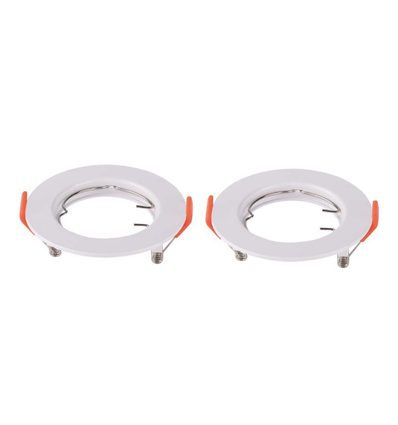 2er-Pack MR16/GU10 Downlight-Set - Ohne Leuchtmittel, Glänzend Weiß, Loch: Ø6,3 cm, Maße: Ø8 cm