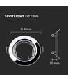 2er-Pack MR16/GU10 Downlight-Set - Ohne Leuchtmittel, Chrom, Loch: Ø6,5 cm, Maße: Ø8 cm