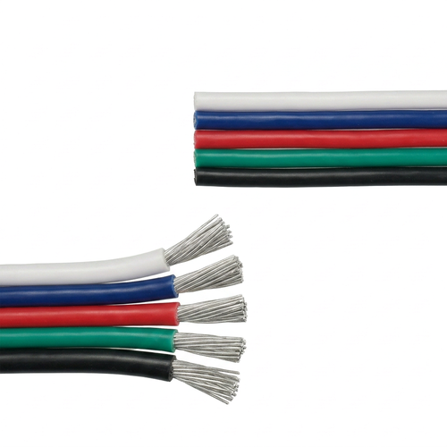 5m 1,2mm² RGBW Kabel - 5-adrig (16AWG), 12V-24V für LED-Streifen
