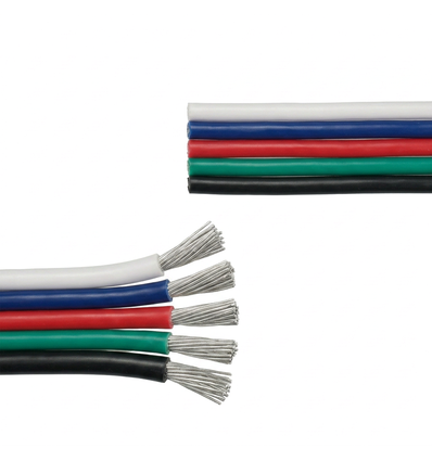 20m 1,2mm² RGBW Kabel - 5-adrig (16AWG), 12V-24V für LED-Streifen