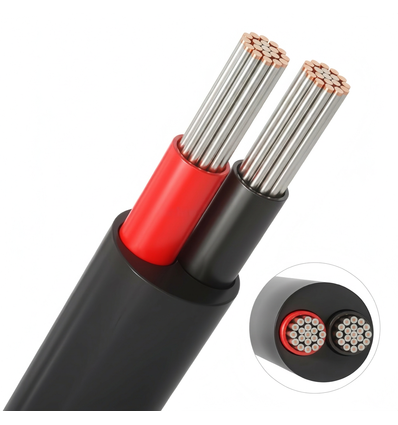 5m Kabel rot/schwarz, schwarz rund - 2x0,35mm², 12V-24V, für LED-Streifen