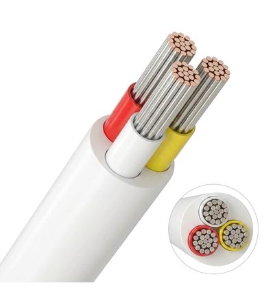 20m CCT-Kabel, weiß rund - 3x0,35mm², 12V-24V für LED-Streifen