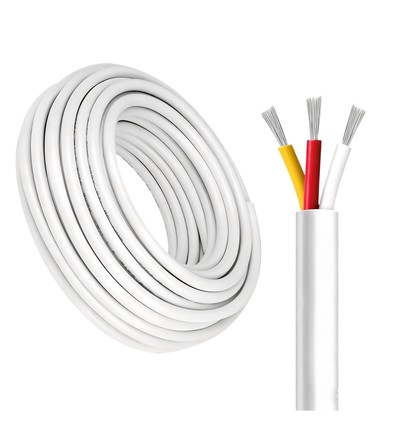 100m CCT-Kabel, weiß rund - 3x0,35mm², 12V-24V für LED-Streifen